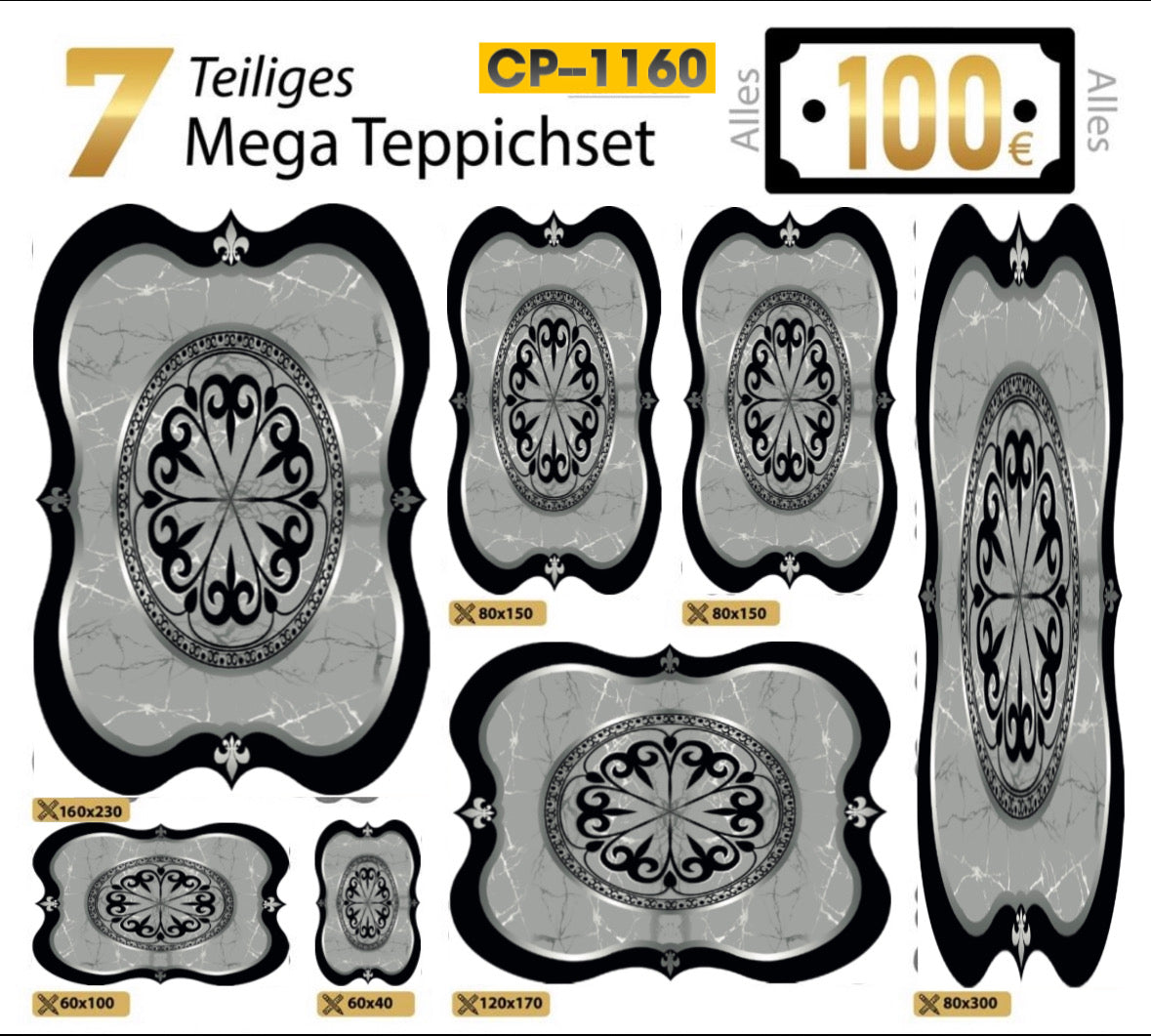 7 Teilig Teppich Set— C 1160